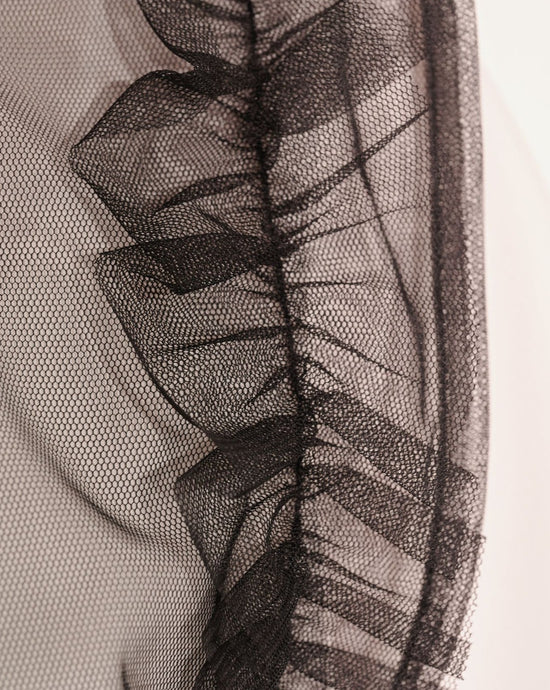 aalis VERNA pleated mesh detail vest jacket (Black)
