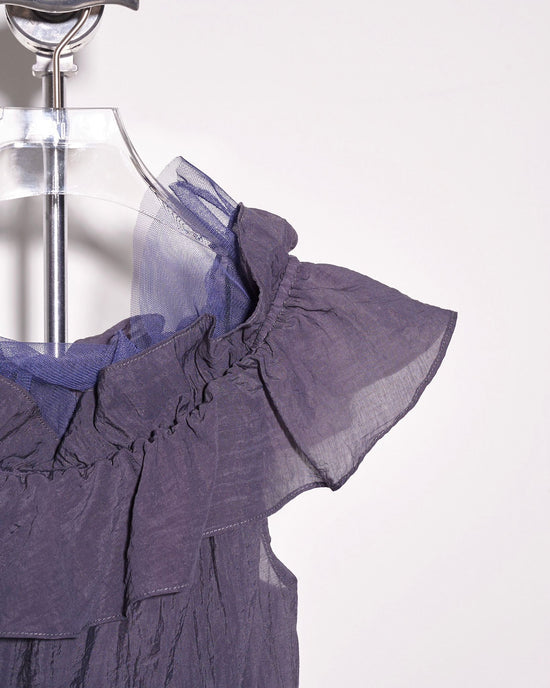aalis ELARA mesh detail one shoulder top (Grey purple)