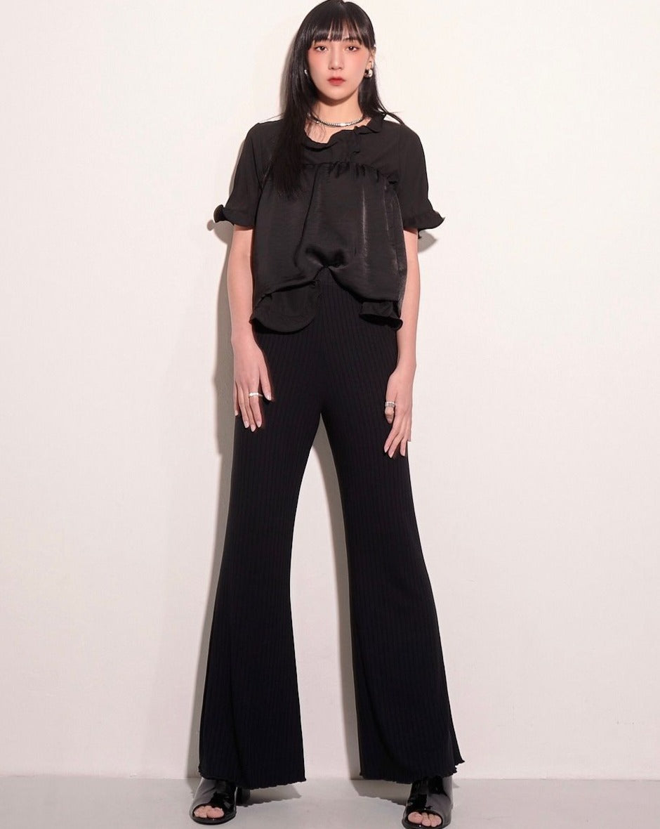 (Pre-order) aalis DENIA ruffle hem pants (Black)