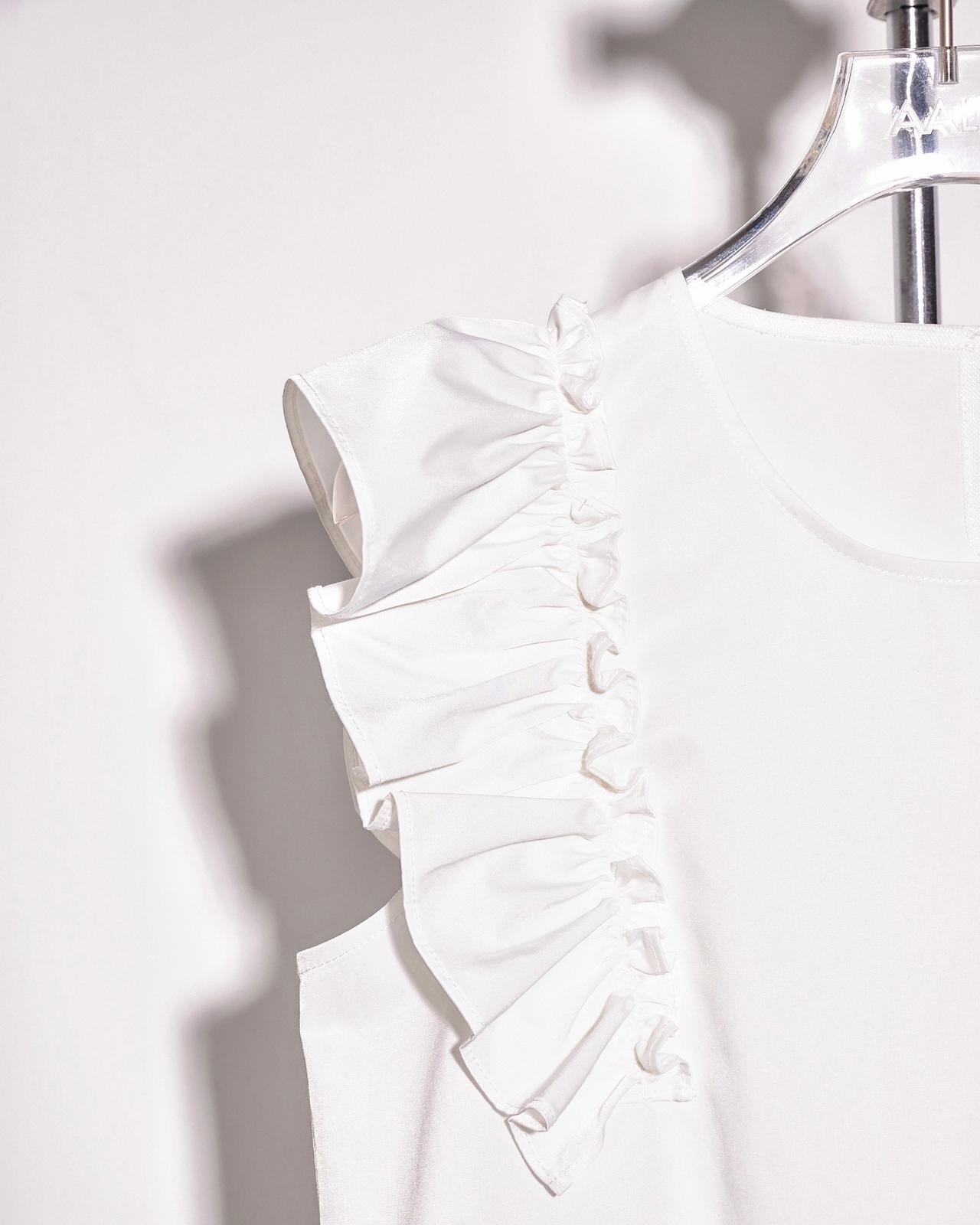 aalis NAOMI ruffle sleeves blouse (White)