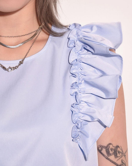 aalis NAOMI ruffle sleeves blouse (Blue)