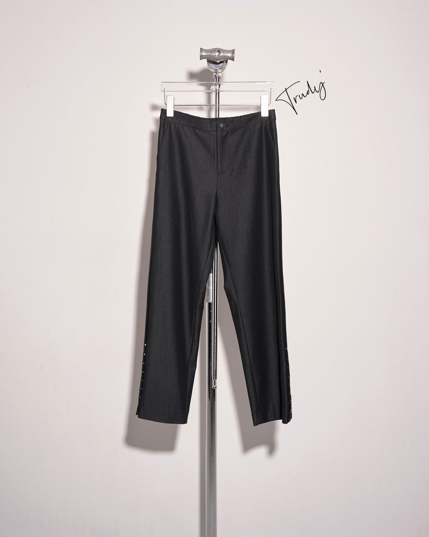 aalis TRUDY side studded pants (Black denim)