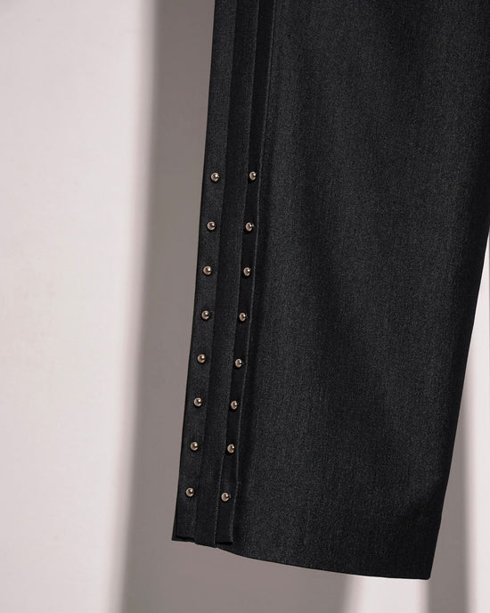 aalis TRUDY side studded pants (Black denim)