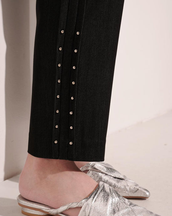 aalis TRUDY side studded pants (Black denim)