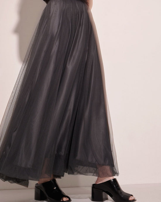 aalis LIDA mesh bubble hem skirt (Charcoal)