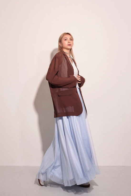 aalis DELLA oversized blazer (Brown chiffon)