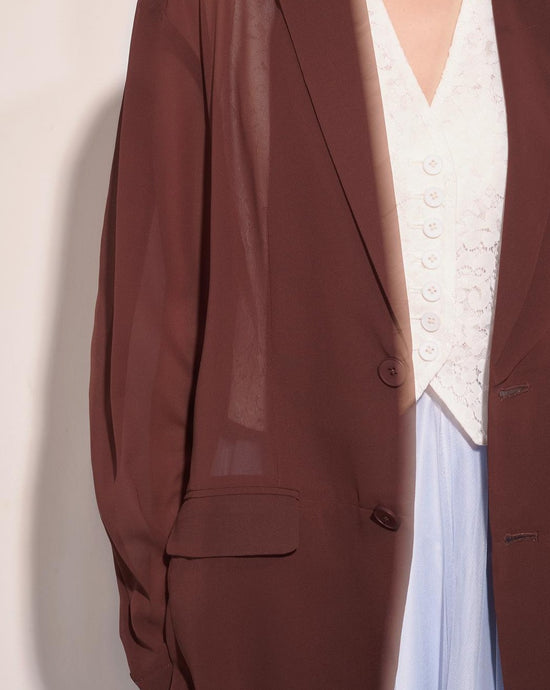 aalis DELLA oversized blazer (Brown chiffon)