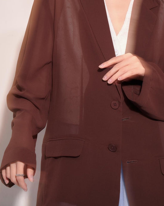 aalis DELLA oversized blazer (Brown chiffon)