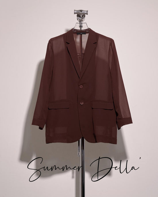 aalis DELLA oversized blazer (Brown chiffon)