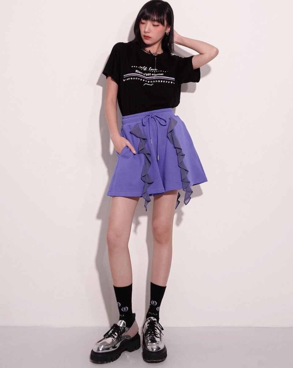 aalis YUNA studded printed SS tee (Black)