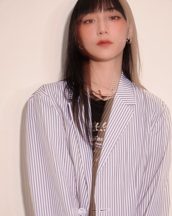 aalis DELLA oversized blazer (Grey stripe)