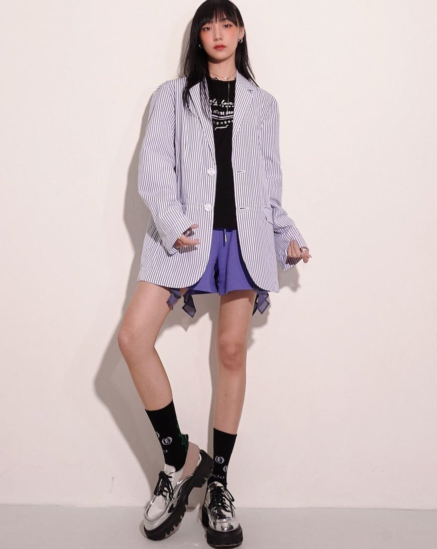 aalis DELLA oversized blazer (Grey stripe)