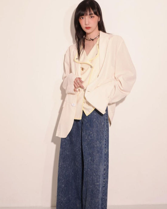 aalis DELLA oversized blazer (Beige solid)