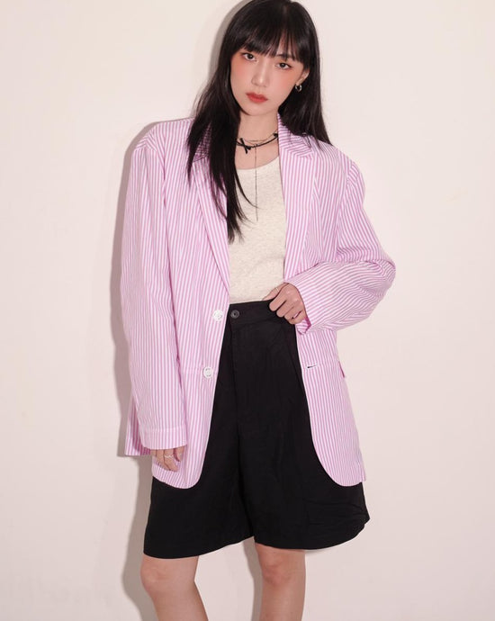 aalis DELLA oversized blazer (Pink stripe)