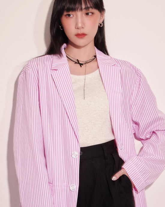 aalis DELLA oversized blazer (Pink stripe)