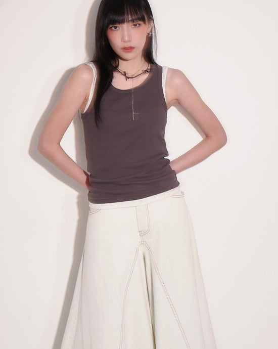 aalis MARGI ribbed racer tank (Charcoal)