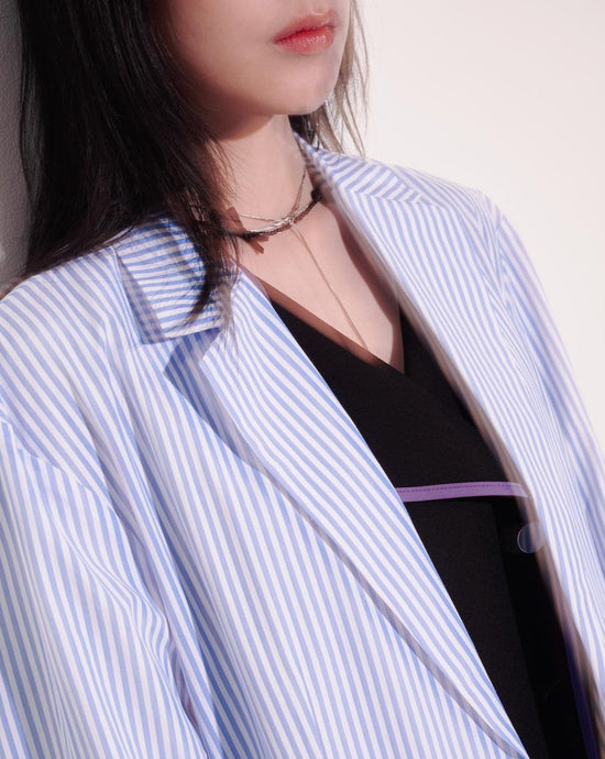 aalis DELLA oversized blazer (Blue stripe)