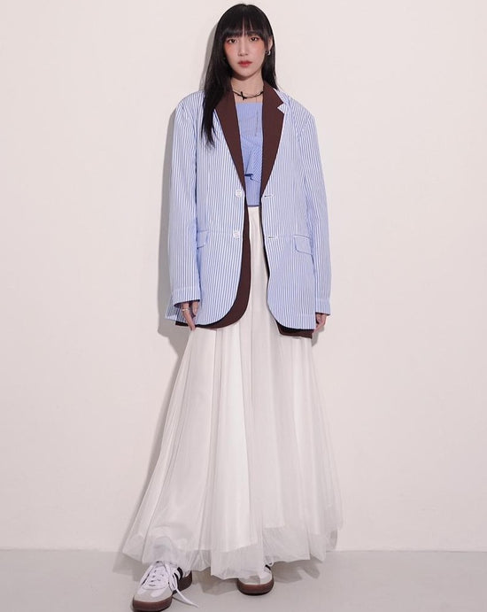 aalis DELLA oversized blazer (Blue stripe)