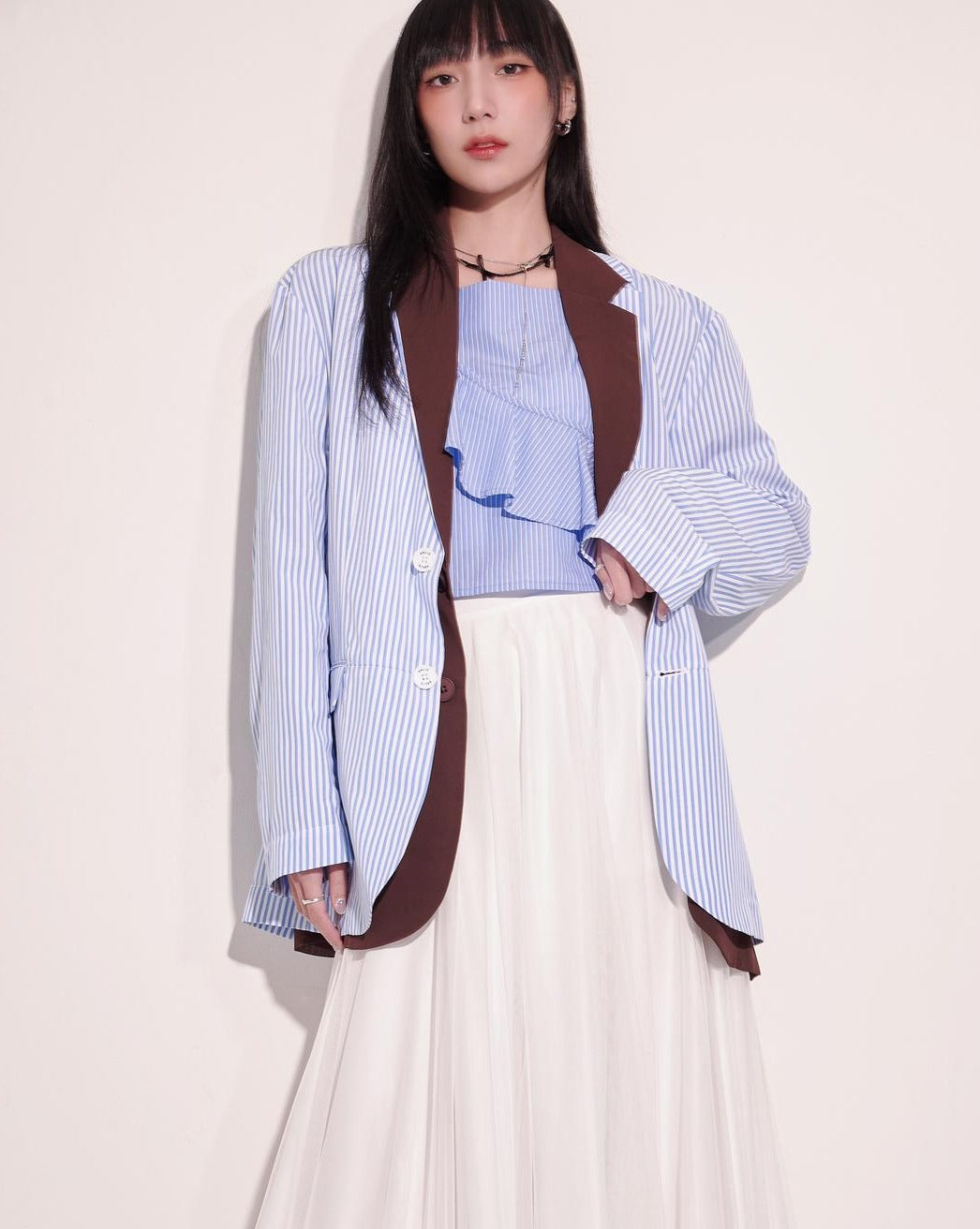 aalis DELLA oversized blazer (Blue stripe)