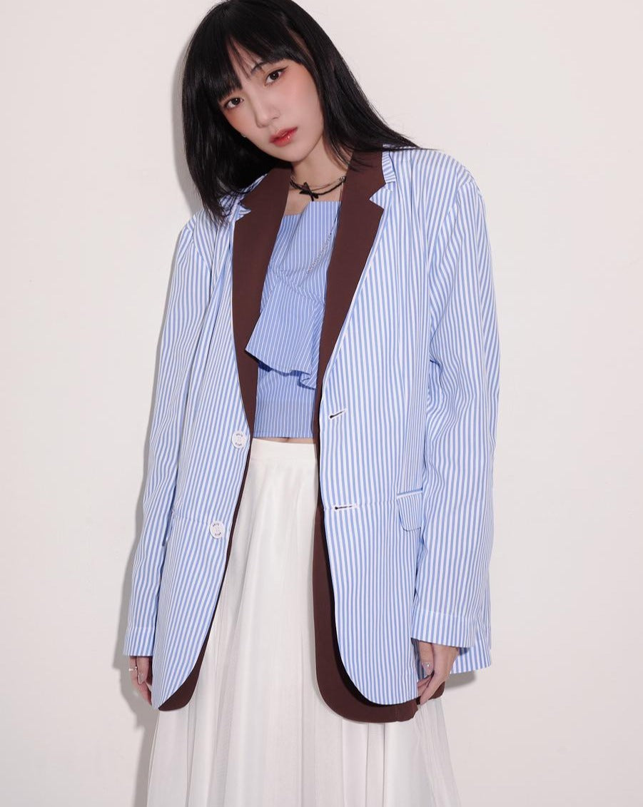 aalis DELLA oversized blazer (Blue stripe)