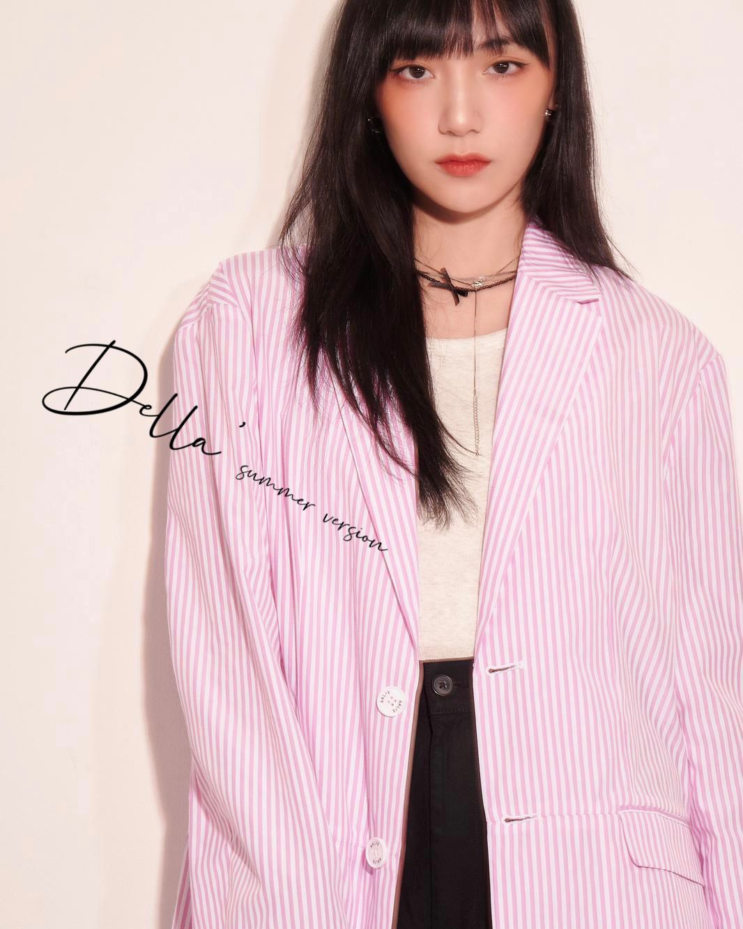 aalis DELLA oversized blazer (Pink stripe)