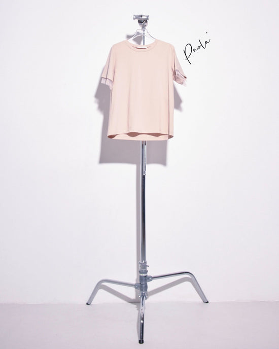 aalis PAOLA mesh inner layer SS tee (Beige)