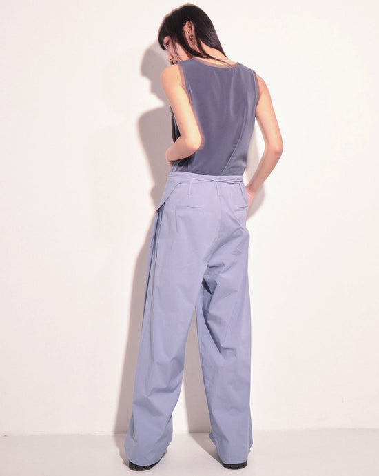 aalis LARA wrap and tie relaxed pants (Blue)