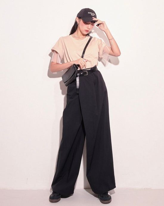 aalis LARA wrap and tie relaxed pants (Black)