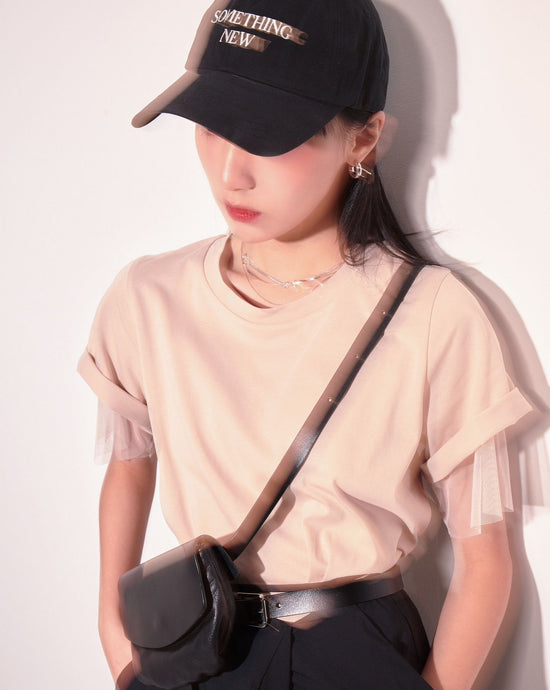 aalis PAOLA mesh inner layer SS tee (Beige)