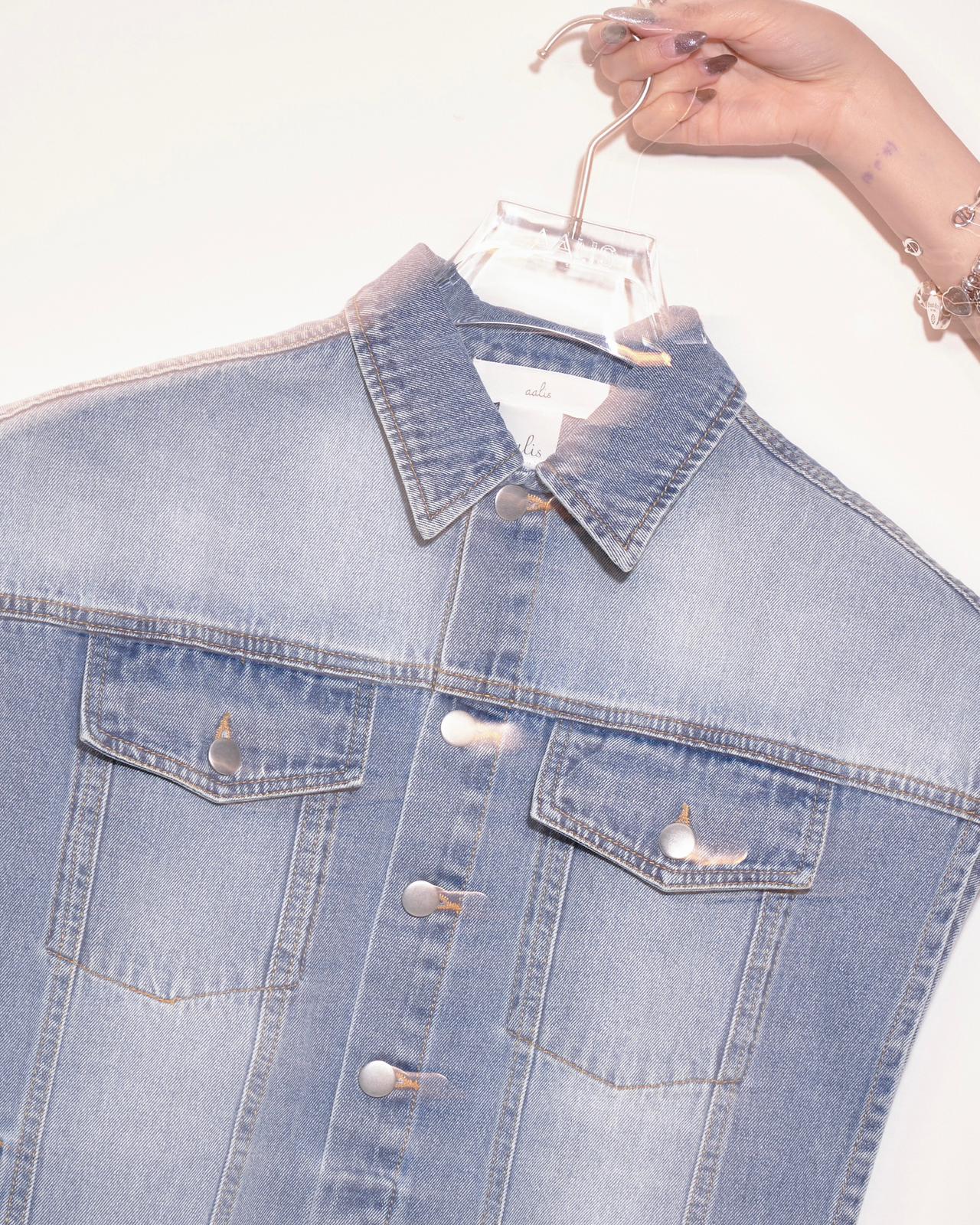 aalis GALI side open summer denim jacket (Blue denim)