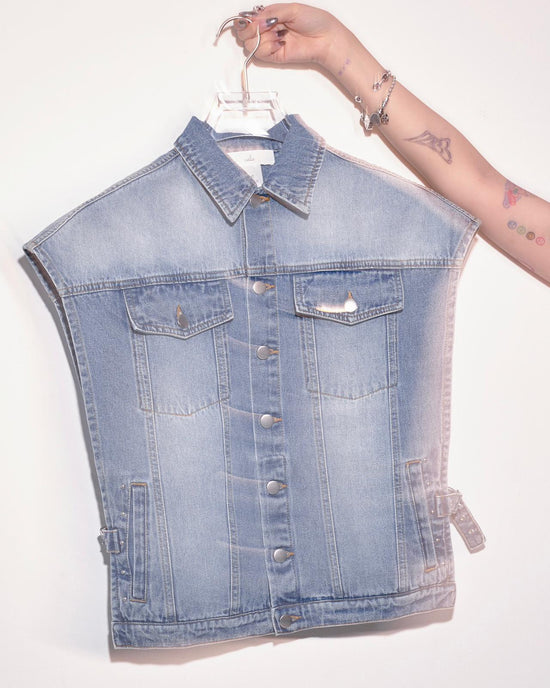 aalis GALI side open summer denim jacket (Blue denim)