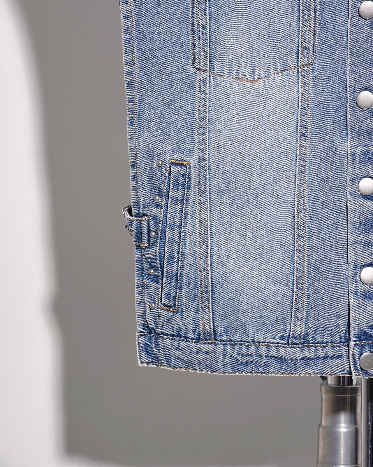 aalis GALI side open summer denim jacket (Blue denim)