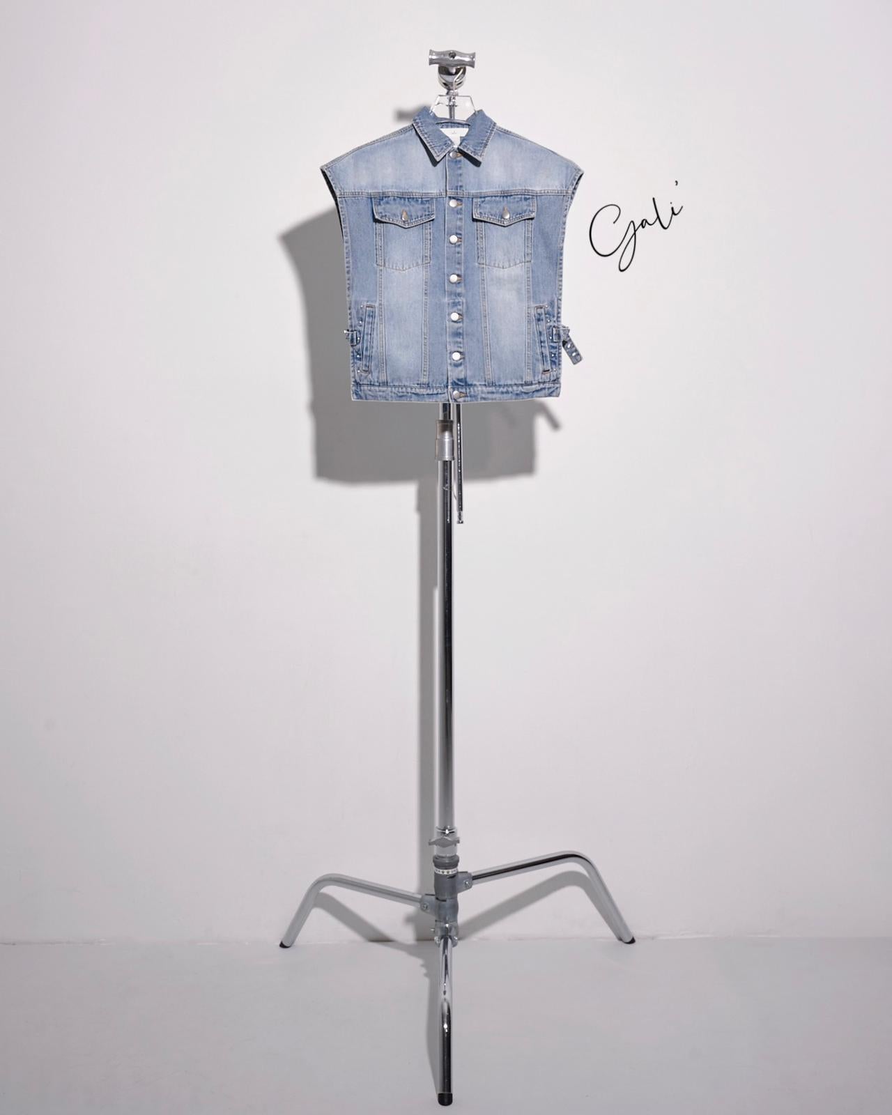 aalis GALI side open summer denim jacket (Blue denim)