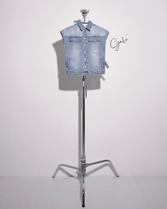 aalis GALI side open summer denim jacket (Blue denim)