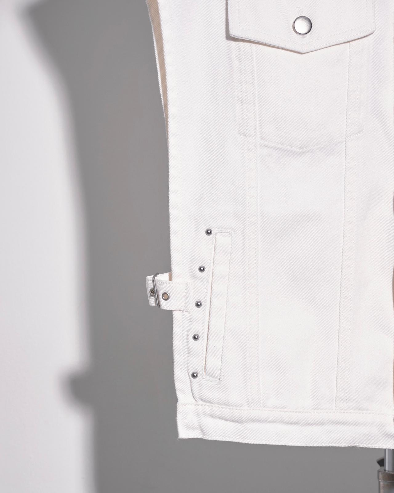 aalis GALI side open summer denim jacket (White denim)