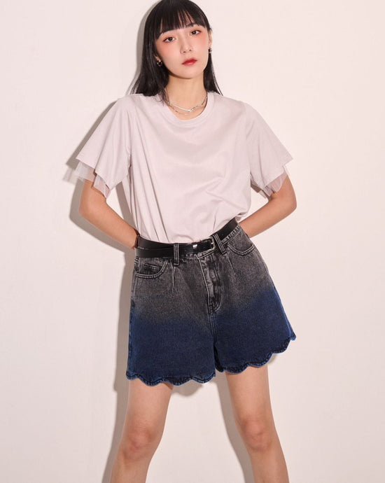 aalis PAOLA mesh inner layer SS tee (Light grey)