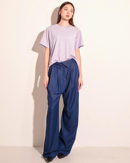 aalis ANIYA ruffle mesh panel S/S tee (Lilac)