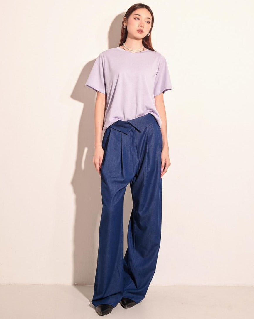 aalis LARIA tuxedo belt super comfort pants (Blue)