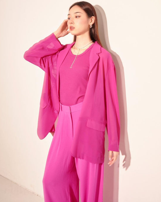 aalis DELLA oversized blazer (Magenta chiffon)