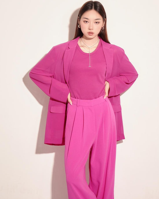 aalis DELLA oversized blazer (Magenta chiffon)