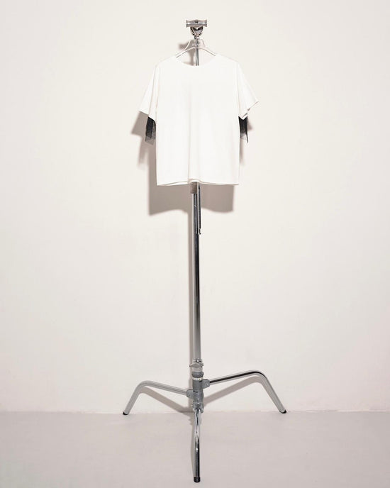 aalis ANIYA ruffle mesh panel S/S tee (White)