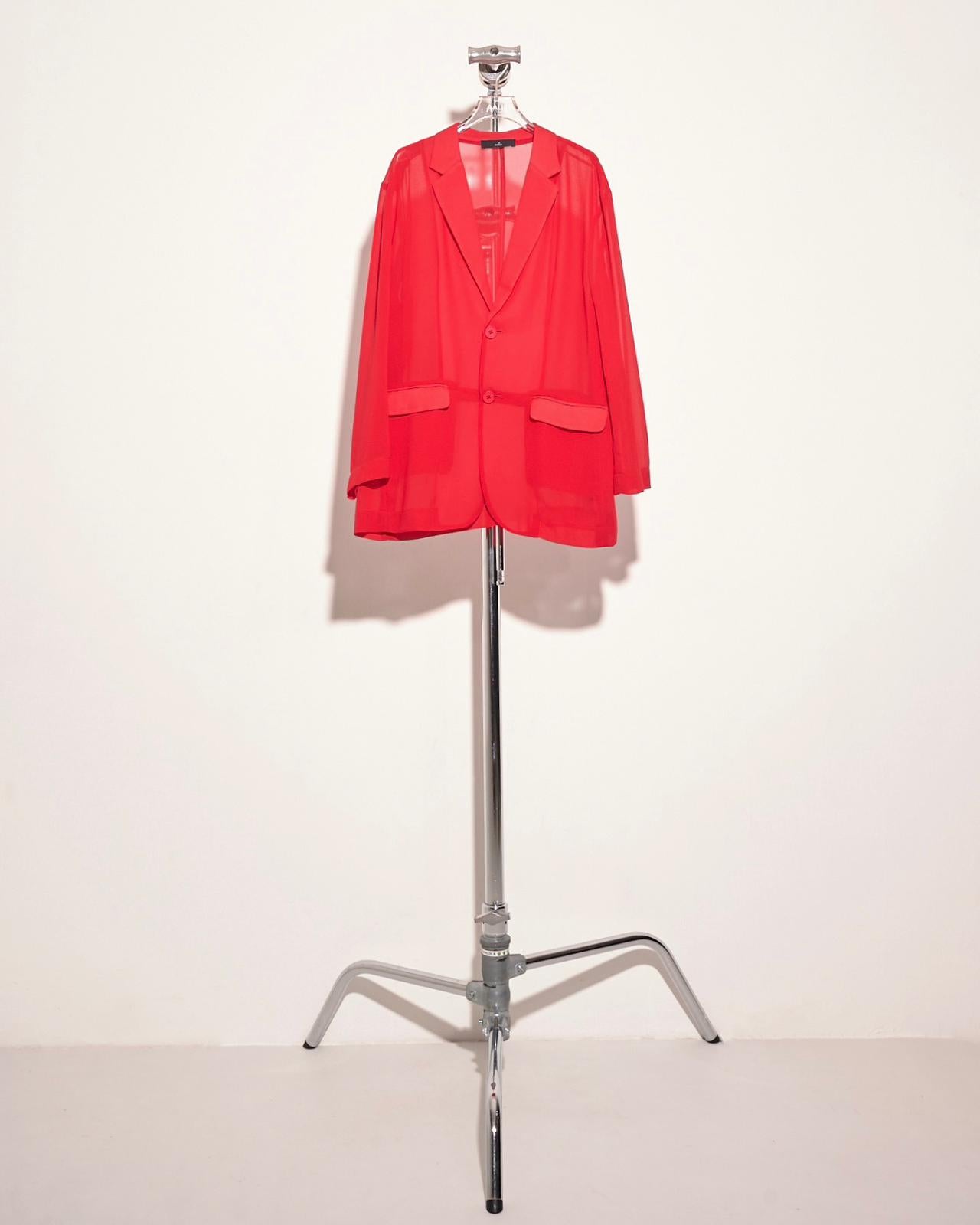 aalis DELLA oversized blazer (Red chiffon)