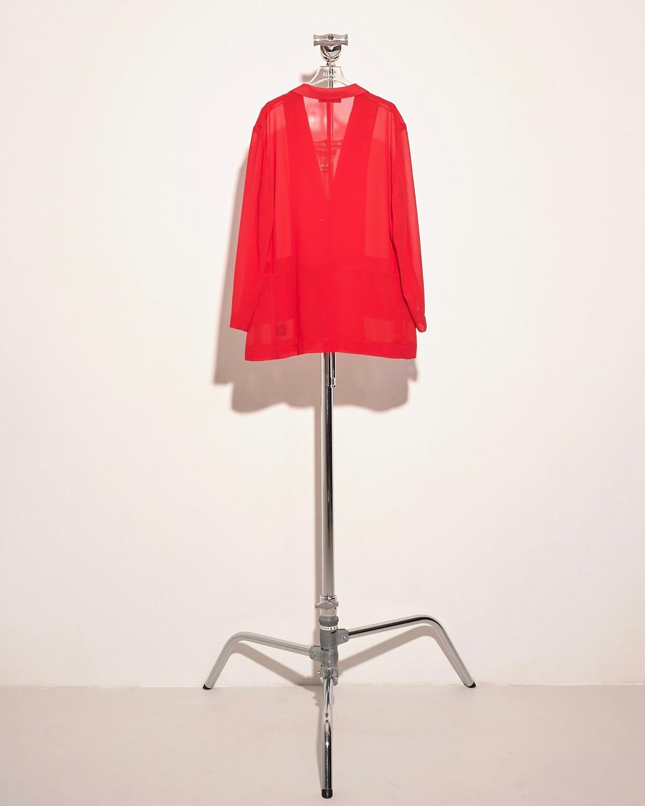 aalis DELLA oversized blazer (Red chiffon)