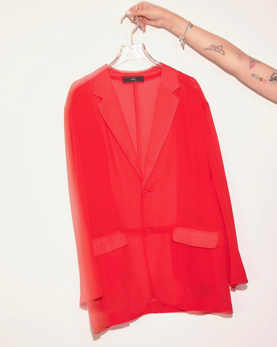 aalis DELLA oversized blazer (Red chiffon)