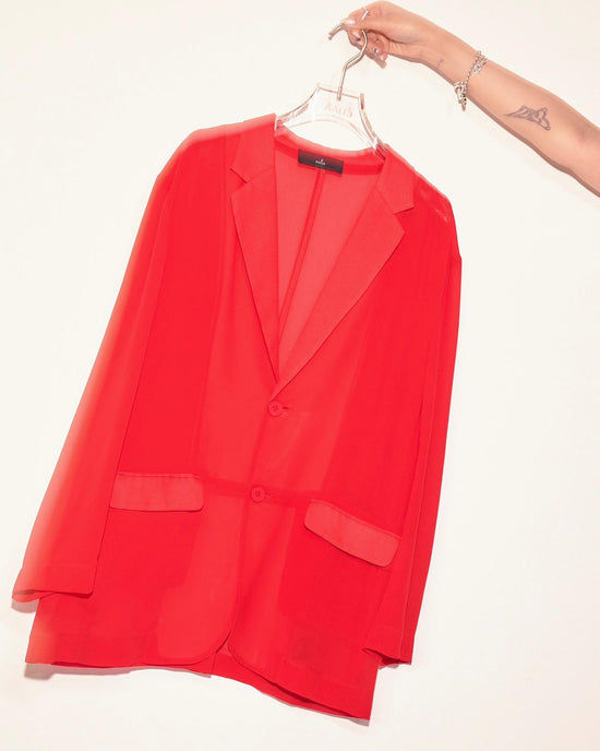 aalis DELLA oversized blazer (Red chiffon)