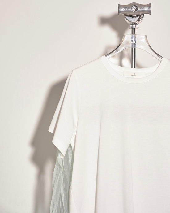 aalis HANSA back pleated mesh s/s tee (White)