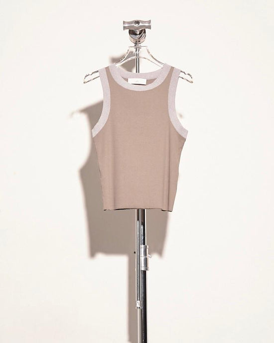 aalis MARGO knitted edge rib tank (Dusty olive)