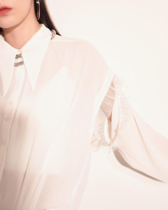 aalis FAIDA removable sleeves shirt (White)