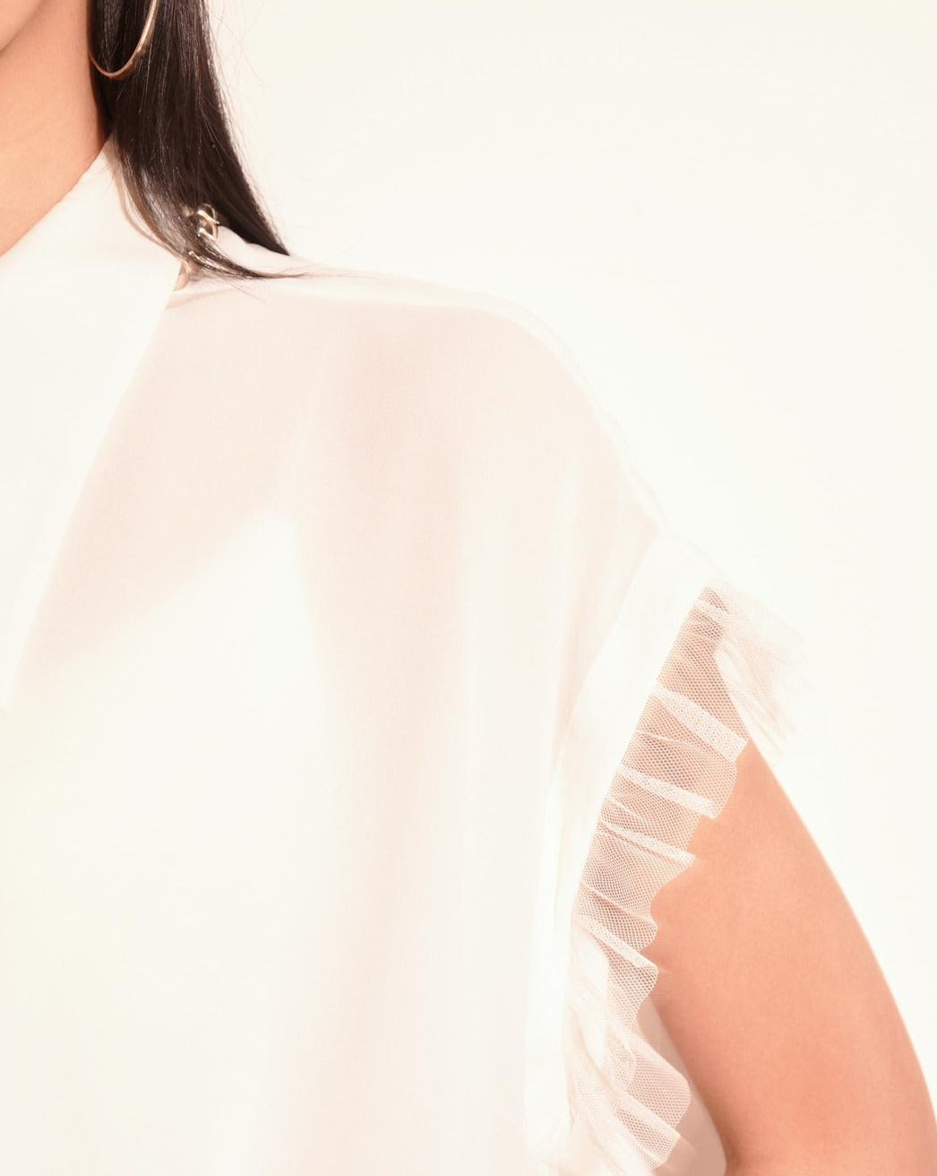 aalis FAIDA removable sleeves shirt (White)