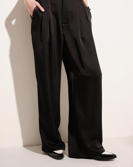 aalis WILEY mesh trim pocket wide legs pants (Black)